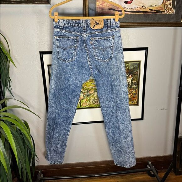Vintage Acid Washed Orange Tab Levis Jeans Sz 34 x 32 - Picture 2 of 10